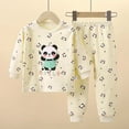thumbnail image 2 of Gubotare Pajamas Baby Girl Girls Tie Dye Fall Pajamas Long Sleeves 2-Piece PJ Set Cute Jammies 1T 2T (Yellow,1-2 Years), 2 of 5