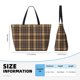 thumbnail image 4 of Easygdp khaki coffee plaid Bolsa de Viaje de Playa de Gran Capacidad, Bolsa Tote Perfecta para la Playa, Escapadas de Fin de Semana y Viajes, 4 of 7