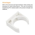 thumbnail image 4 of 20Pcs U-type Tube Pipe Fitting Clamps Clips Connectors Inner 25mm White Snap Connection for Hose Electrical Conduit Home Furnishing, 4 of 6