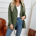thumbnail image 6 of Patlollav Womens Solid Rain Jacket Outdoor Jackets Hooded Raincoat Windproof Outdoor Sweatshirts, 6 of 6