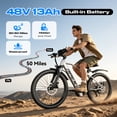 thumbnail image 3 of 750W Electric Bike for Adults, 26" Step-Thru E-Bike, 48V 13Ah Battery, 7-Speed, 3 of 8