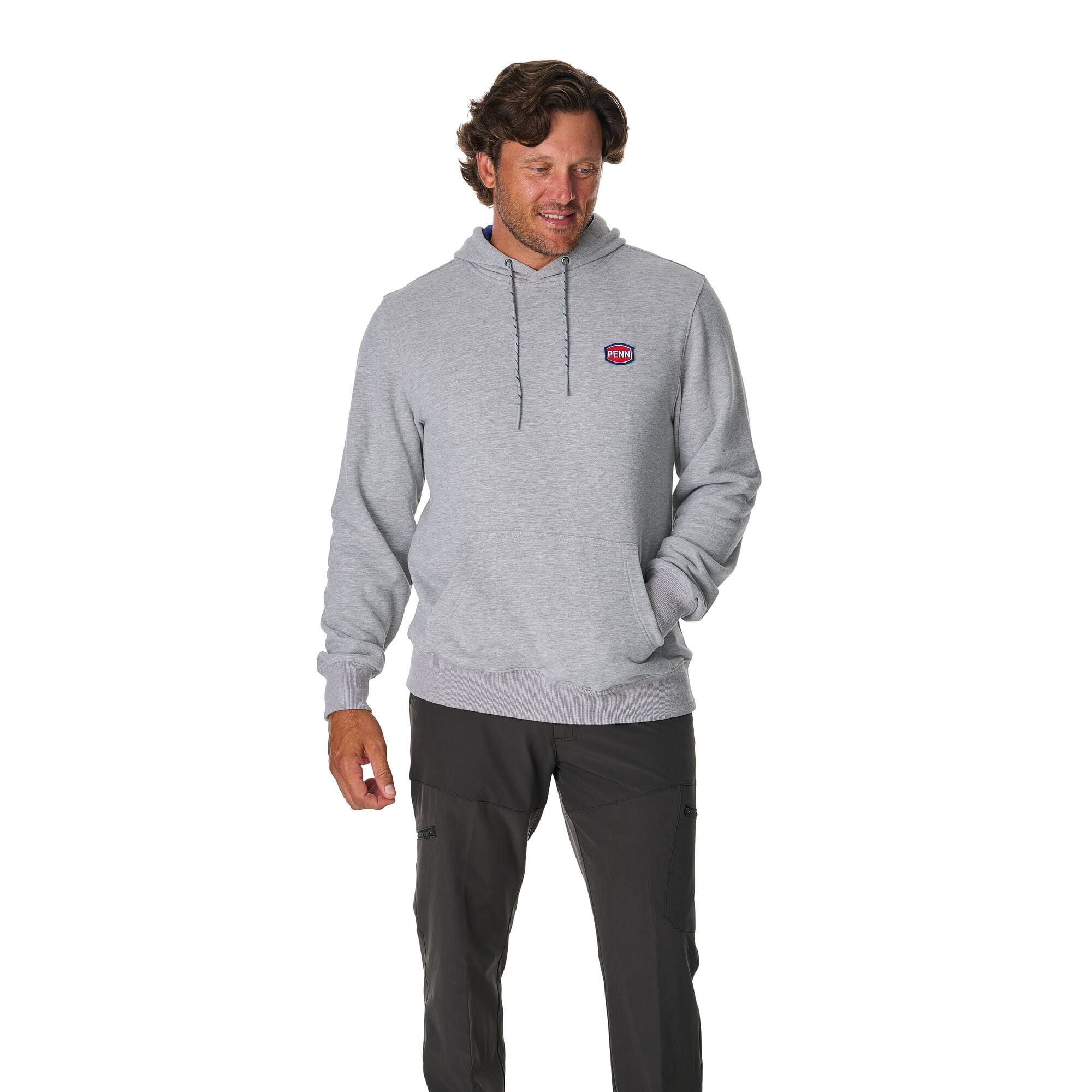 PENN Logo Pullover Hoodie, Heather Grey, Size L