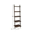 thumbnail image 3 of DecMode 21" x 69" Dark Brown Wood 5-Tier Shelving Unit, 1-Piece, 3 of 9