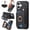 Black, variant on Back Case Compatible with iPhone 16 Plus, Adjustable Ring Holder PU Leather Card Slots Wrist Strap Support Magnetic Car Mount RFID Blocking Phone Case Cover for iPhone 16 Plus, Black