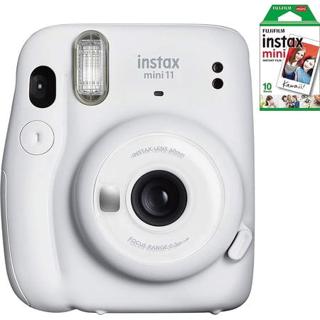 Fujifilm Instax Mini 11 Instant Film Camera - Family Holiday Bundle for Home Party or Kids - 10 Exposures of Instant Film - Ice White
