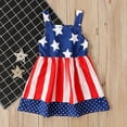 thumbnail image 2 of AnuirheiH 4th of July Toddler Girl Outfit Straps Dress American Flag Stars Striped Sundress Independence Day Patriotic Dresses, 2 of 9
