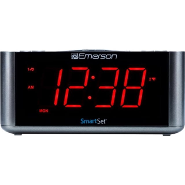 SmartSet Radio Réveil avec Haut-Parleur Bluetooth & 44; Chargeur USB pour iPhone & Android - Affichage LED Rouge