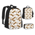 thumbnail image 2 of Naloa Leopard Print Print Large Capacity Backpack Lunch Bag Pencil Case Combination 3 Piece Set for Student, 2 of 8