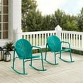 thumbnail image 3 of Afuera Living Steel Metal Rocking Chair in Turquoise Gloss (Set of 2), 3 of 6