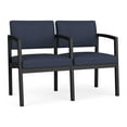 thumbnail image 1 of Lenox Steel Reception Waiting Room Healthcare 2 Seats Chair / Black Steel / Blue, 1 of 5