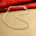 thumbnail image 2 of K-KED Pure S999 Sterling Silver Chain Men Women O-shaped Circle Cable Link Necklace-3.5mm,31.5inch,18g, 2 of 6