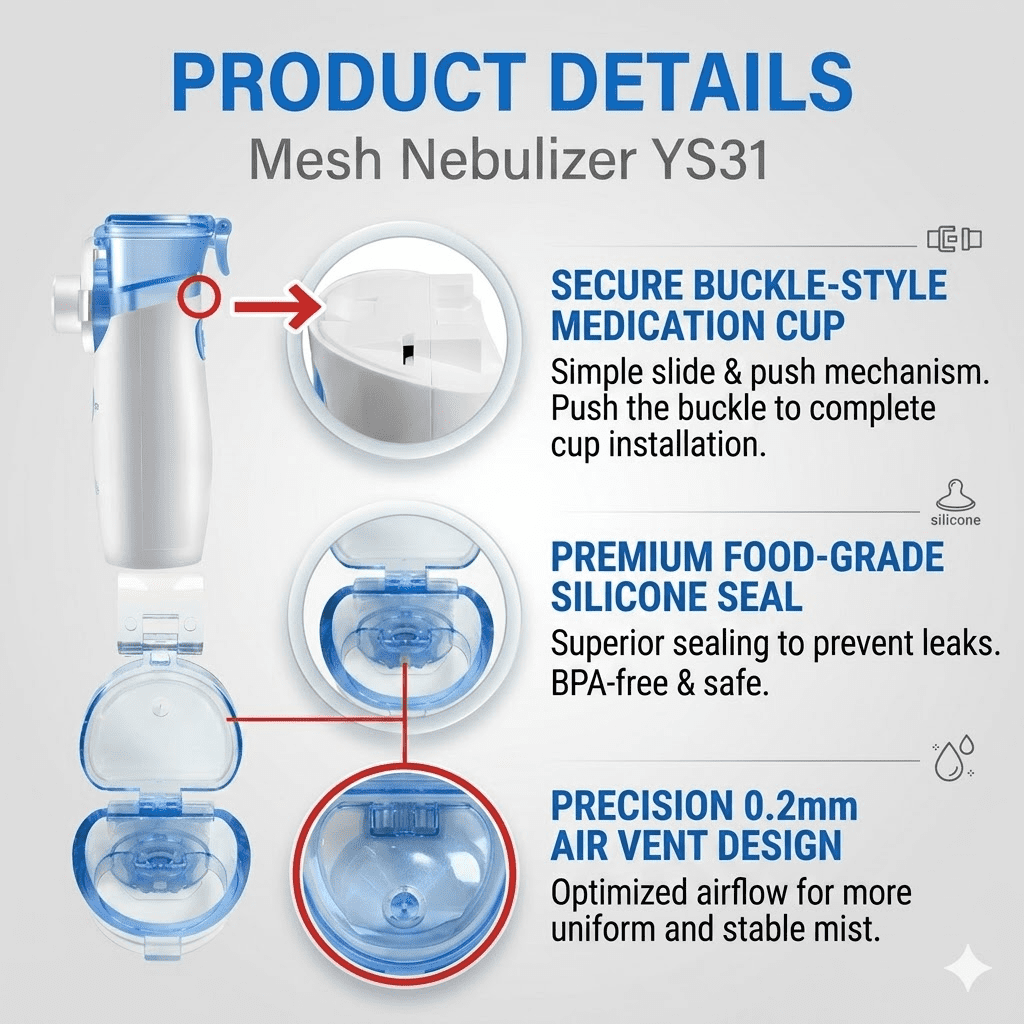 AJZIOJIRO Portable Personal Humidifier Ultrasonic Cool Mist 0.5-5μm Particles Personal Steam Inhaler, Vaporizer for Travel Home Office