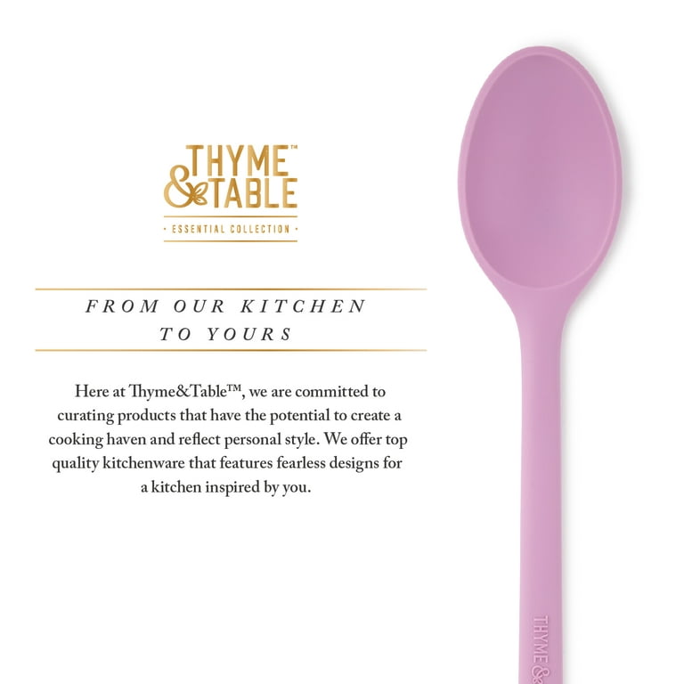 Thyme & Table Silicone Mini Utensils, 5-Piece Set, Spatula, Spoon, Basting Brush, Multicolor
