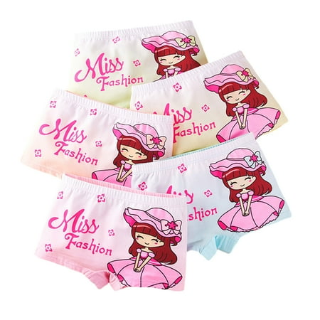 Esaierr Little Girls  Soft Cotton Underwear Toddler Undies Kids Panties Toddler Breathable Comfort Panty Briefs 5Pack for 2-13 Year
