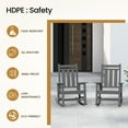 thumbnail image 5 of KINGYES Outdoor Rocking Chair HDPE All Weather Patio Rocker for Porch Garden Lawn, Grey, 5 of 9