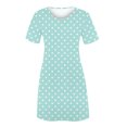 thumbnail image 4 of Offre à Durée Limitée Iumwxz Robes à Manches Courtes Col Rond pour Femmes Tunique Décontractée Plissée Robes Ligne A Robe Graphique à Pois Grande Taille Robes d'Été Robes Tendance pour la Saint-Valentin, 4 of 4