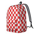 thumbnail image 2 of Red and White Checkered Pattern Backpack for School, Cute School Bag with Adjustable Shoulder Straps and Padded Back, 15.7"x11.8"x5.5", 2 of 5