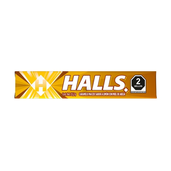 Caramelo macizo Halls sabor limón con miel 9 pzas