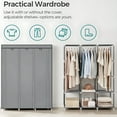 thumbnail image 4 of Portable Closet Storage Organizer Clothes Wardrobe Shoe Clothing Rack Shelf Dustproof Non-woven Fabric, 4 of 16
