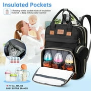 Diaper Bag Backpack, Portable Baby Bag with Changing Station, Large Capacity Baby Diaper Bags w/ Stroller Straps & Insulated Pockets, Multipurpose Waterproof Travel Backpack with USB Charging Port