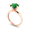 thumbnail image 2 of Solitaire Engagement Ring for Women - 2.5ct Simulated Emerald in 14K Rose Gold Promise Ring, 2 of 6