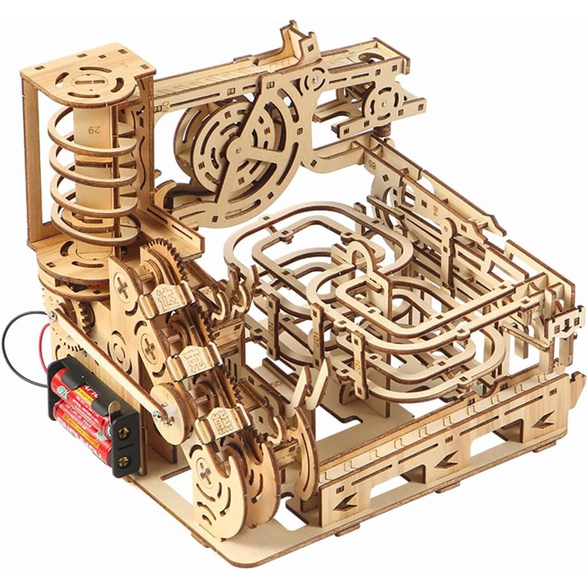 Adult 3D Wooden Spiral Walkway Marble Run Assembly Kit, DIY Mechanical Model Building Set, Educational STEM Puzzle Desktop Toy, Birthday Gift for Teens Aged 14 and up, All-new Upgraded Deluxe Edition