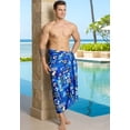 thumbnail image 4 of HAPPY BAY Men's Pareo Standard Surfing Sarong Full Beach Wrap One Size Blue-F325 Summer Vacation Aloha, 4 of 5