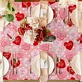 thumbnail image 5 of 60 x 102 Inch Valentine''s Day Tablecloth Pink Candy Love Heart Dot Fabric Table Cloth Washable Table Cover for Wedding Anniversary Party Home Kitchen Decor, 5 of 7