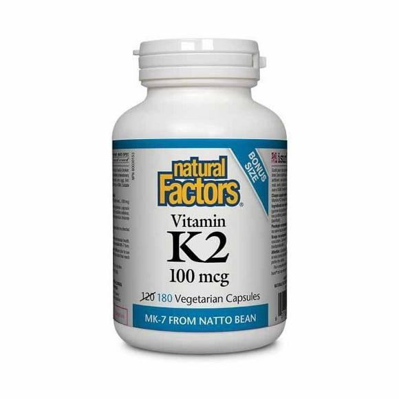 Natural Factors - Natural Factors Vitamine K2, 180 Gélules Végétariennes
