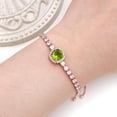 thumbnail image 2 of Dreamofdazzles Jewels 8.00 Ct Round Cut Green Peridot Womens Tennis Bracelet 14K Rose Gold Plated 925 Sterling Silver, 2 of 2