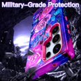 thumbnail image 4 of baomifa-for Galaxy S23 Ultra Case Shockproof Full Body Protection 3 in 1 Heavy Duty Hard PC+Soft Silicone Rugged Drop Protective Flower Case for Samsung Galaxy S23 Ultra 6.8" 2023,Rose Red, 4 of 4