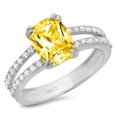 thumbnail image 7 of Solitaire with Accents Engagement Ring for Women - 3.48ct Simulated Yellow Diamond in 14K White Gold Promise Ring, 7 of 7