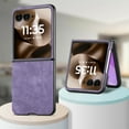 thumbnail image 3 of for Motorola Razr+ 2024 Luxury Case, PU Leather + PC Lightweight Slim Fit Anti-Scratch Classic Shockproof Protective Thin Phone Cover for Motorola Razr+ 2024, Purple, 3 of 7