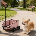 thumbnail image 7 of 4 Wheels Folding Pink Pet Dog Stroller, Lightweight Travel Cart for Small Dogs Cats, Portable Carrier Wagon for Walking Shopping Outdoor Play (Pink), 7 of 7