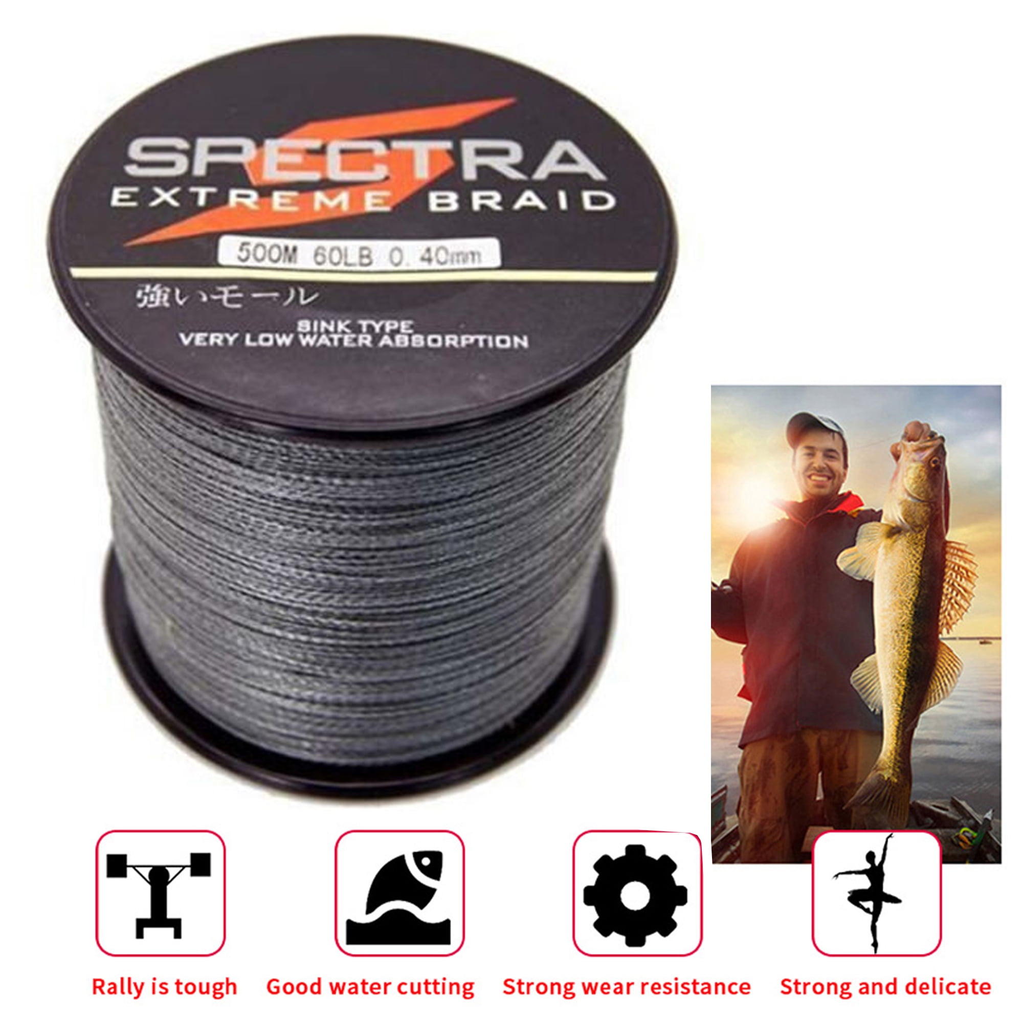 500M 30-100LB Agepoch Super Strong Spectra Extreme PE Braided Sea Fishing Line E 