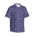 thumbnail image 3 of Xecao Lavender Flowers print Hawaiian shirt - a stylish short-sleeve button-down for men, perfect for casual beach and tropical outings., 3 of 9