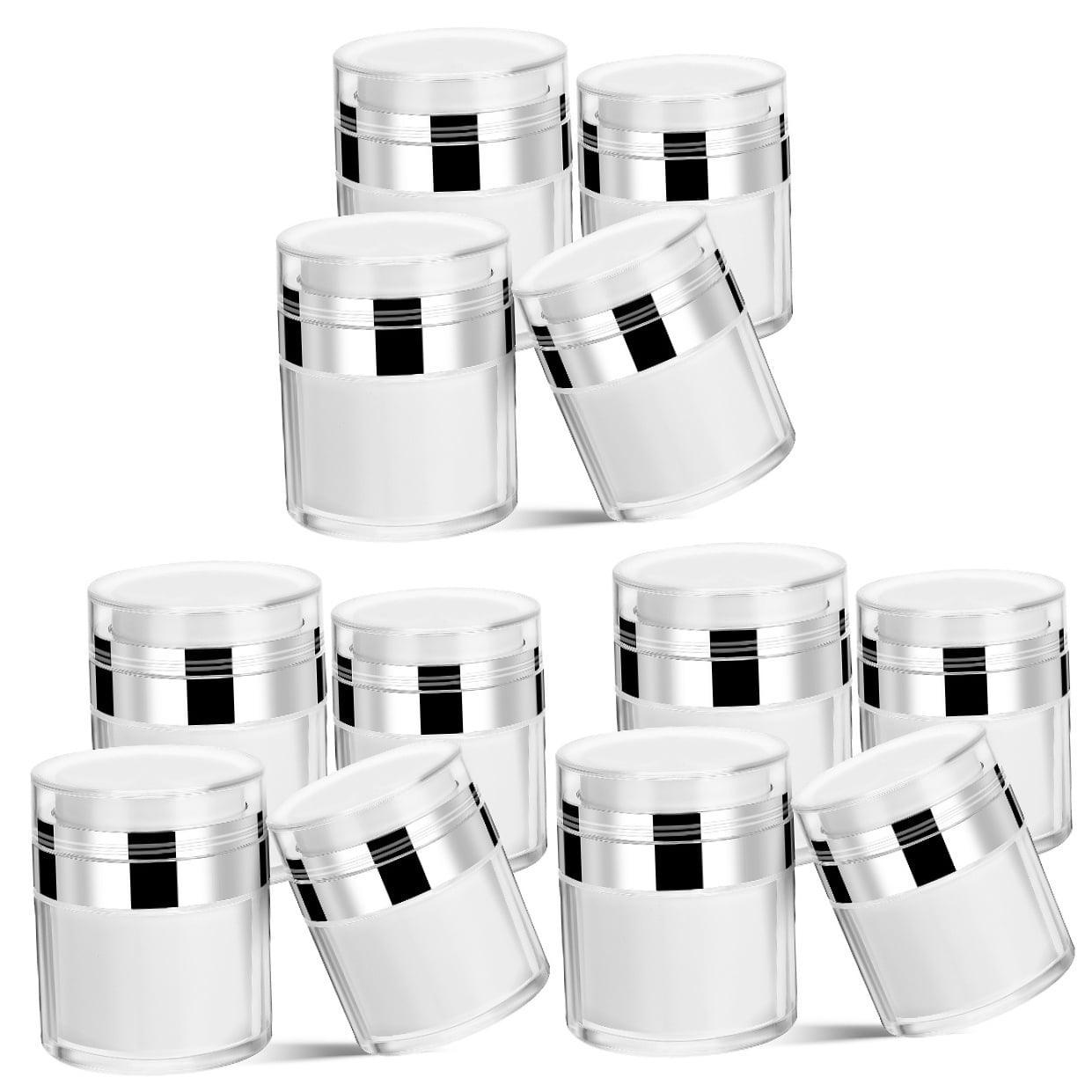 OHOIOLLA Vacuum Airless Pump Jars Multi Acrylic Cosmetic Containers for Lotion Storage