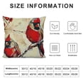 thumbnail image 5 of SHANXI Vintage Watercolor Red Birds Pillow Covers Linen Cardinal Bird Pattern Decorative Pillowcase Decor Home Cushion Cover for Sofa 12x12in, 5 of 5