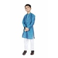 thumbnail image 2 of TRILOKI Kids Kurta Set for Boys Blue Art Silk Indian Traditional Ethnic Wear, 2 of 5