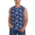 thumbnail image 6 of Daiia Skull flower tie dye Printed Men's Tank Tops,Casual Soft Sleeveless Gym Muscle Shirts Bodybuilding Tee-Medium, 6 of 8