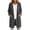 Gray, variant on Women's Long Wool Blend Coat Crewneck Open Front Cardigan Jacket with Pockets Casual Loose Fit Solid Color Trench Overcoat Fall Winter Khaki