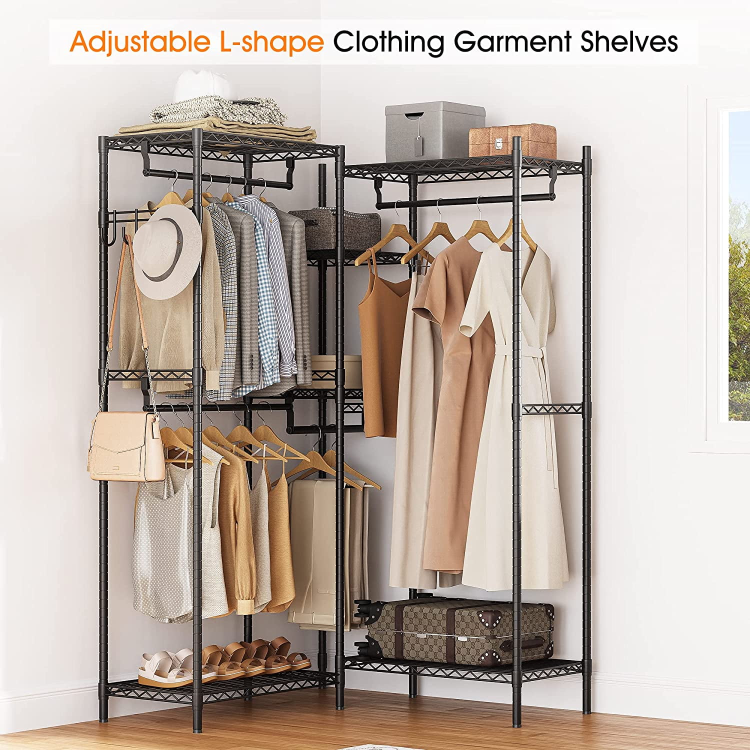IDEALHOUSE Over The Washer and Dryer Storage Shelf- Laundry Room Organization Space Saving Laundry Drying Clothes Racks Heavy Duty Adjustable Height