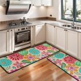thumbnail image 3 of Kitchen Rugs Sets Of 2,Pioneer Flower Floral Print Pattern Anti Fatigue Kitchen Mat Rugs Non Slip Washable,Decorative Kitchen Floor Mats for Kitchen,Sink,Laundry,17"x47"+17"x47", 3 of 5