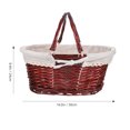 thumbnail image 2 of WASHWEPE 1 Pc Crafted Portable Fruit Basket Vintage Tote For Picnics Home Storage Handmade Design Dark Brown, 2 of 8
