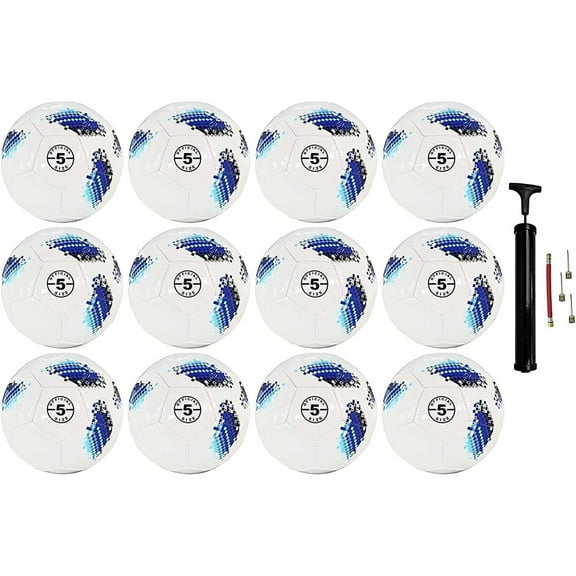 Biggz (Pack of 12) Premium Digital Soccer s with Hand Pump
