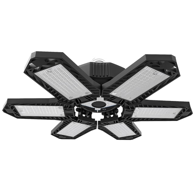 Eyfqtcs Lámpara Plegable De Deformación De Luz De Garaje Led De Seis Hojas Con Panel Ajustable