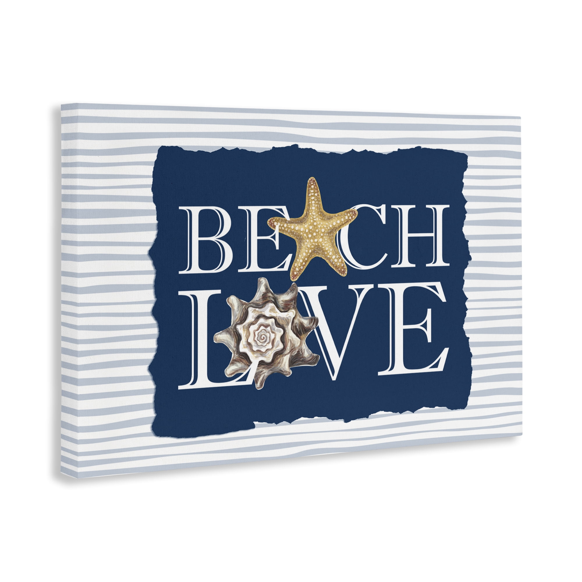Stupell Industries Beach Love Seashells Canvas Wall Art, design by Kim Allen