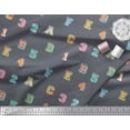 thumbnail image 2 of Soimoi Cotton Cambric Fabric Numbers & Alphabets Text Decor Fabric Printed Yard 42 Inch Wide, 2 of 3