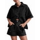 thumbnail image 1 of Conjuntos de 2 Piezas para Mujer: Camisa Vaquera Azul de Corta con Botones y Pantalones Cortos de Mezclilla de Cintura Alta. Negro XL, 1 of 6
