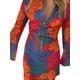 thumbnail image 2 of VISgogo Vestido Corto Femenino, Estampado de Flores Solapa Manga Larga de Una Pieza con Cremallera Traje de Primavera para Mujer, S/M/L/XL VISgogo  moda, 2 of 5